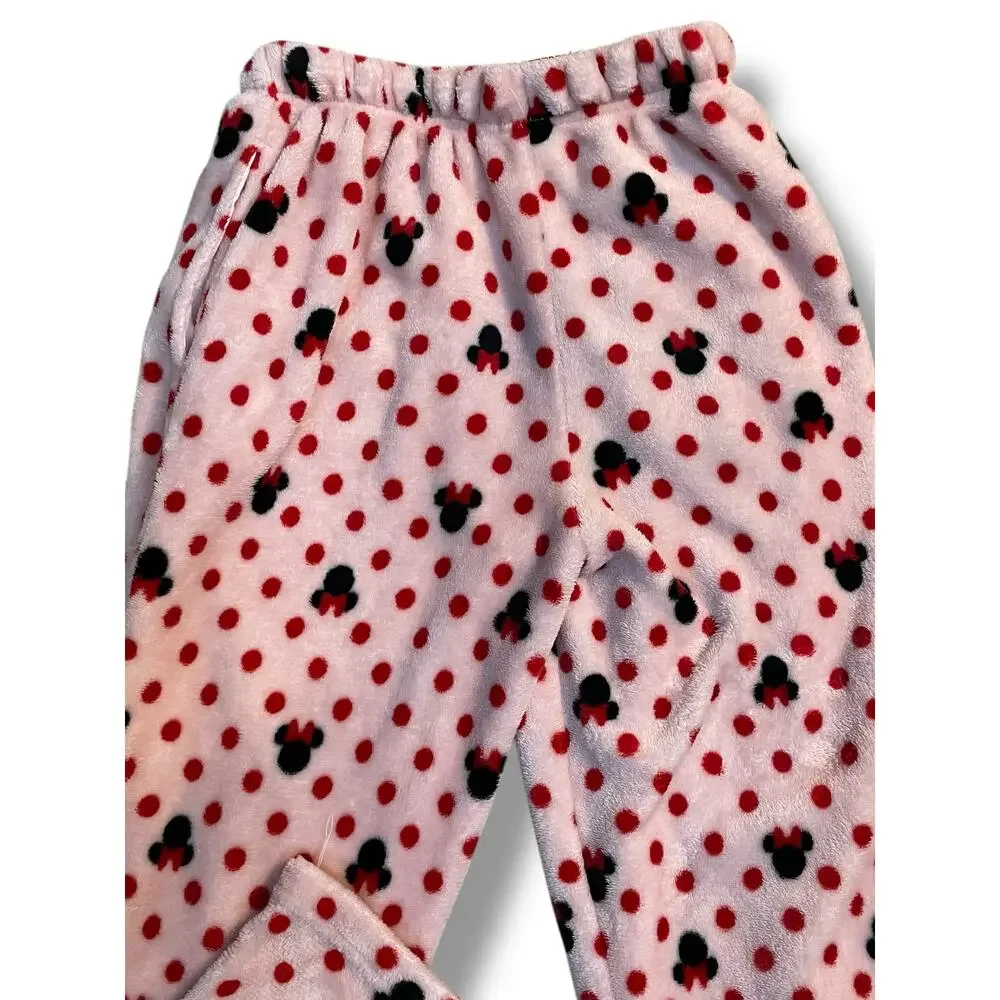 Disney Minnie Mouse Plush Fleece Pajama Pants Small Macys Exclusive Lounge - Picture 9 of 11